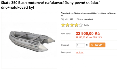 Nafukovací člun Bush 350 + suzuki 15hp 4takt